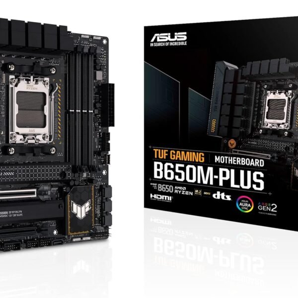ASUS TUF Gaming B650M-PLUS Motherboard Socket AMD AM5 (Ryzen 7000, Micro-ATX, PCIe 5.0, DDR5 Memory, 14 Power Stages, USB 3.2 Gen 2×2 Type-C, 2.5G Ethernet, Aura Sync)
