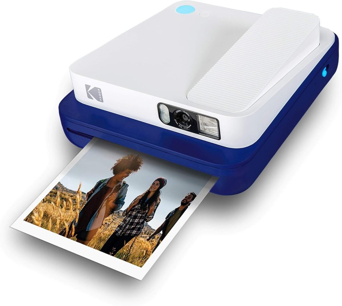Zink KODAK Smile Classic Digital Instant Camera for three.5 x 4.25 Zink Photo Paper – Bluetooth, 16MP Pictures (Blue)