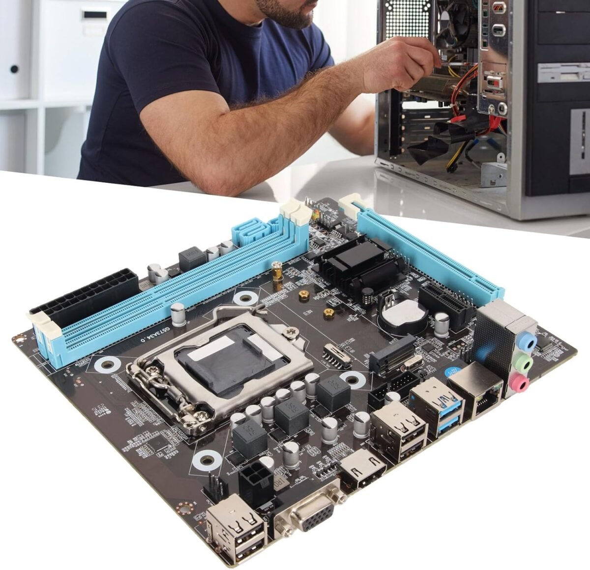 DAUERHAFT PC Motherboard Gaming Motherboard H81 M . 2 NVMe NGFF 6Gbs LGA 1150 Micro ATX High Speed ​​Desktop PC